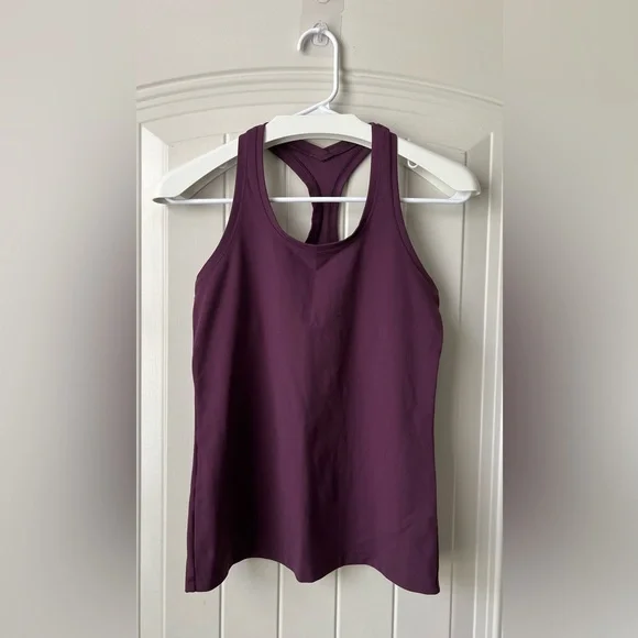CRZ YOGA Butterluxe Racerback Waist Length Tank Deep Purple - Picture 2 of 10